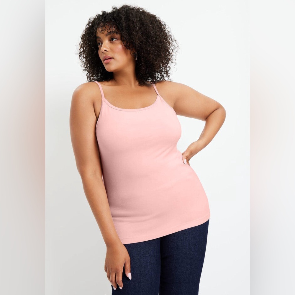 🆕 Avenue 26 / 28 top soft Pink camisole  adjustable thin straps PIMA  cotton 3x